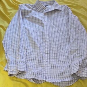 Stylish Men's Plaid Shirt - White and Purple